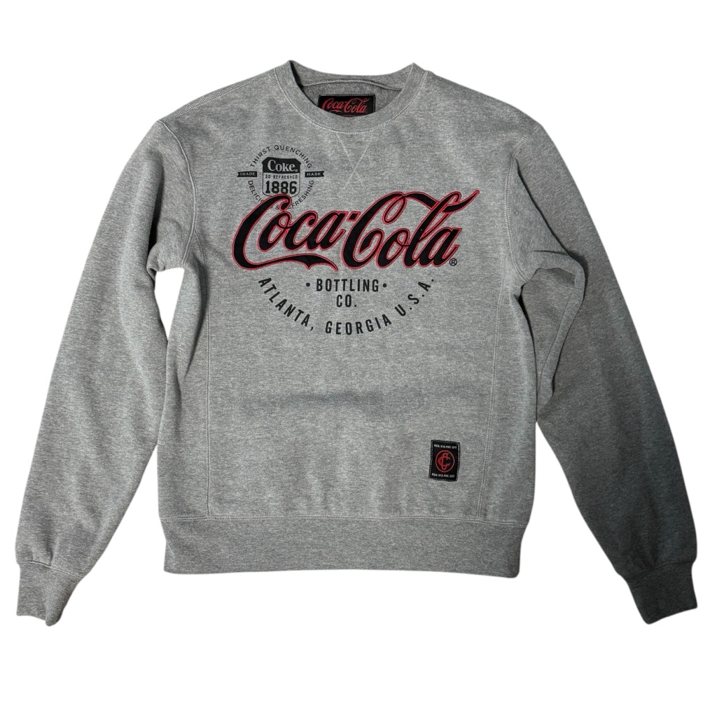 CocaCola Brand Atlanta Georgia Gray Sweater Mens Medium Long Sleeve